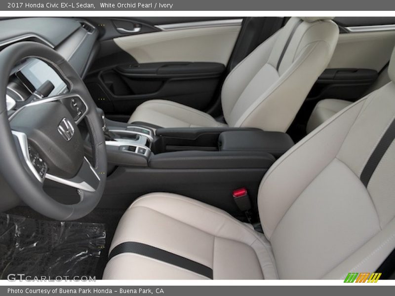 White Orchid Pearl / Ivory 2017 Honda Civic EX-L Sedan