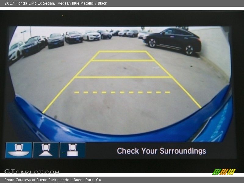 Aegean Blue Metallic / Black 2017 Honda Civic EX Sedan