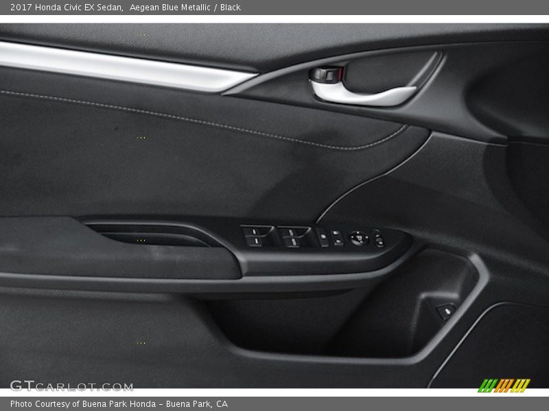Aegean Blue Metallic / Black 2017 Honda Civic EX Sedan