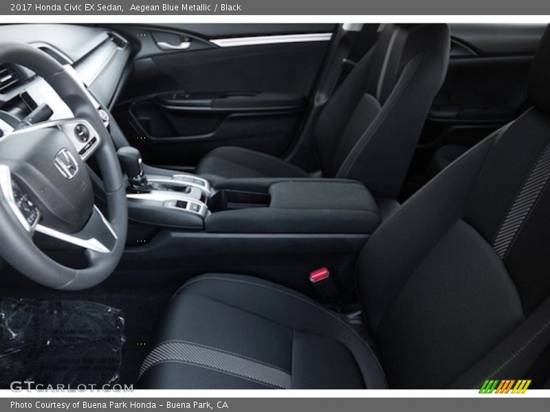 Aegean Blue Metallic / Black 2017 Honda Civic EX Sedan