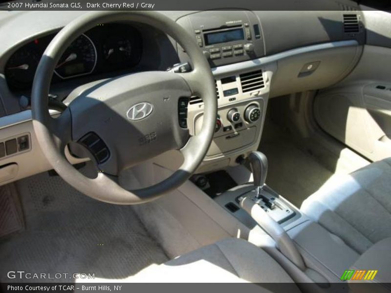 Dark Cherry Red / Gray 2007 Hyundai Sonata GLS