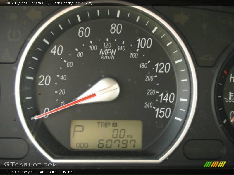 Dark Cherry Red / Gray 2007 Hyundai Sonata GLS