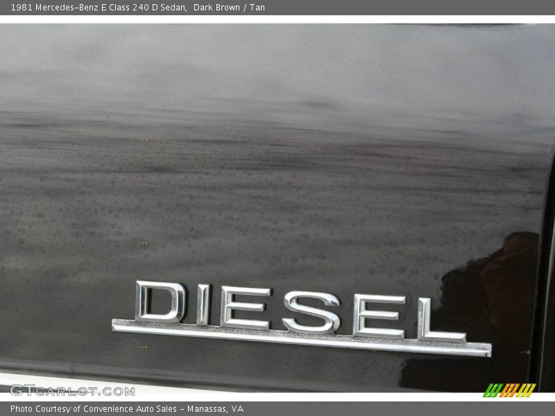 Dark Brown / Tan 1981 Mercedes-Benz E Class 240 D Sedan