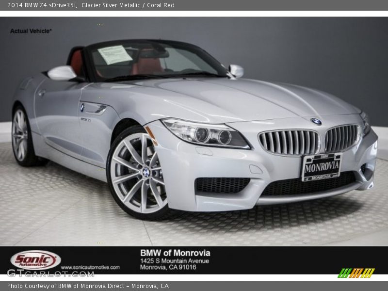 Glacier Silver Metallic / Coral Red 2014 BMW Z4 sDrive35i
