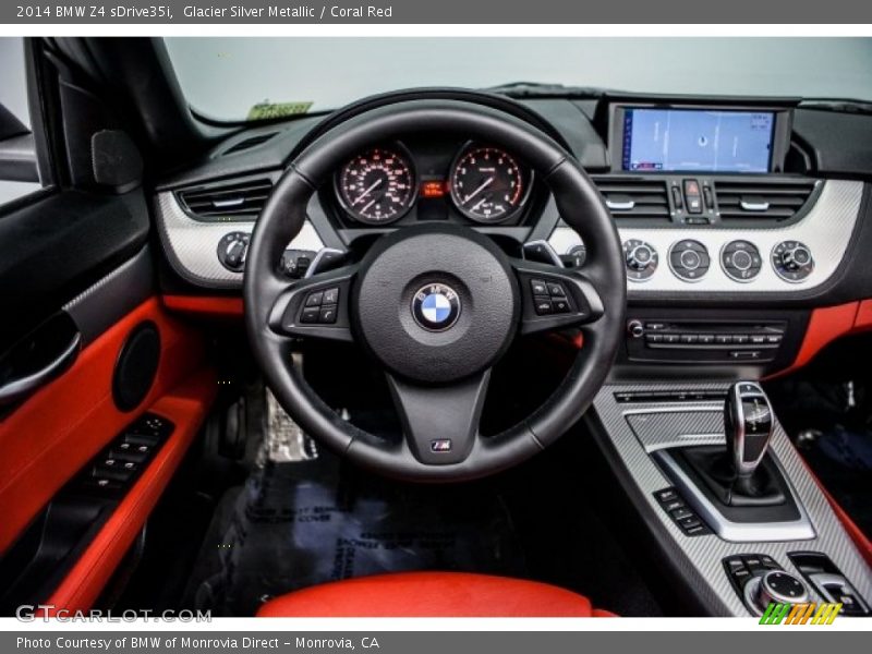 Glacier Silver Metallic / Coral Red 2014 BMW Z4 sDrive35i
