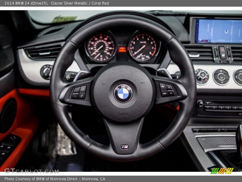 Glacier Silver Metallic / Coral Red 2014 BMW Z4 sDrive35i