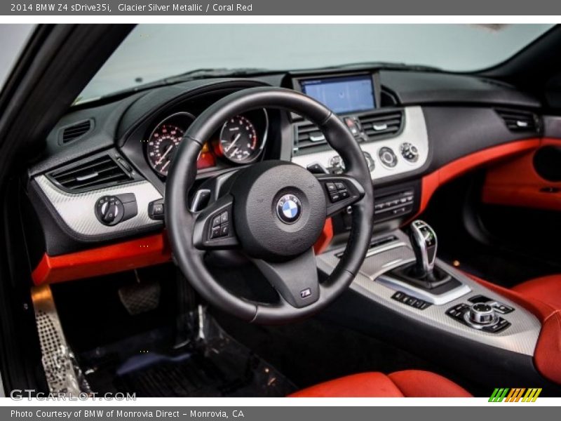 Glacier Silver Metallic / Coral Red 2014 BMW Z4 sDrive35i