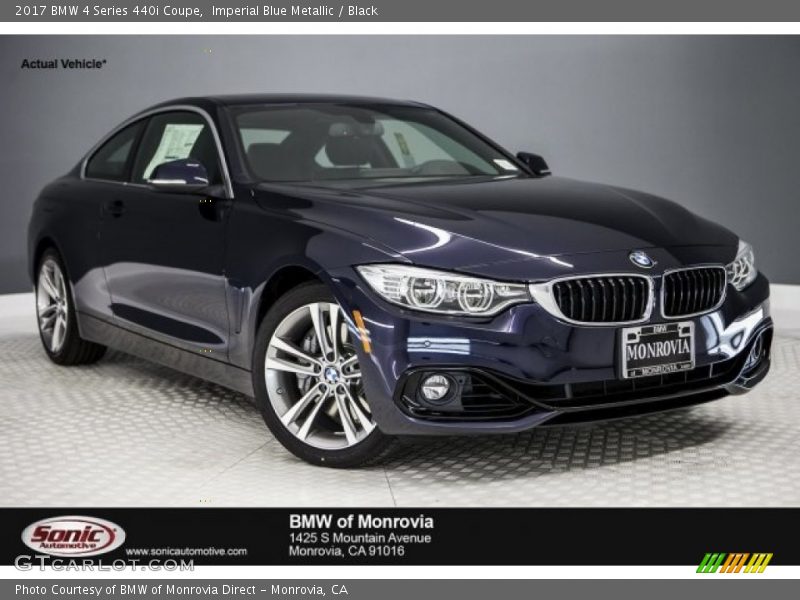 Imperial Blue Metallic / Black 2017 BMW 4 Series 440i Coupe