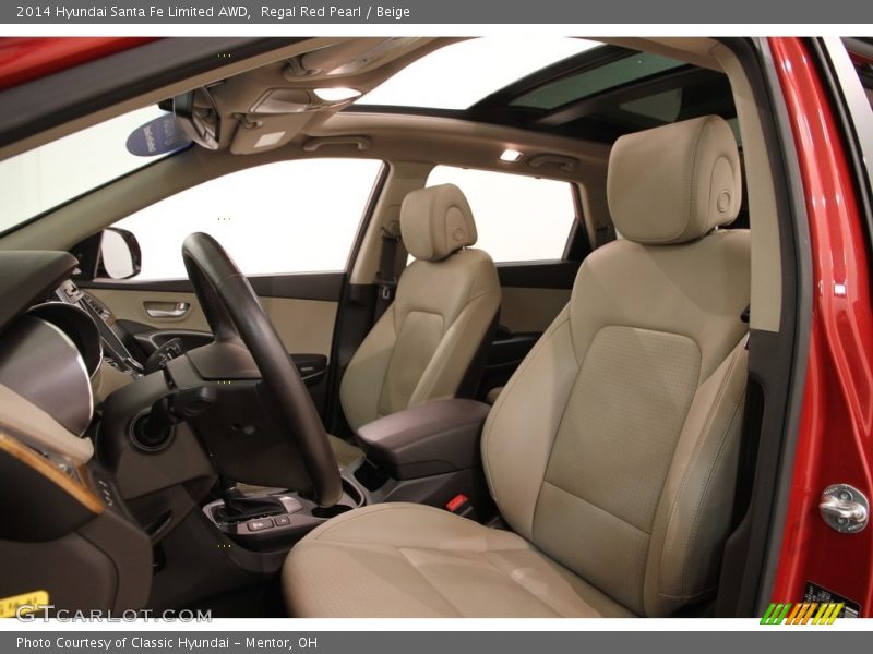Regal Red Pearl / Beige 2014 Hyundai Santa Fe Limited AWD