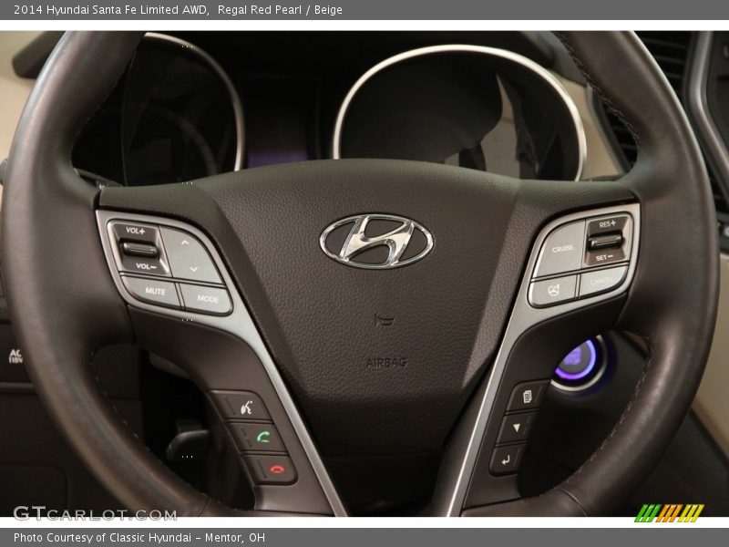 Regal Red Pearl / Beige 2014 Hyundai Santa Fe Limited AWD