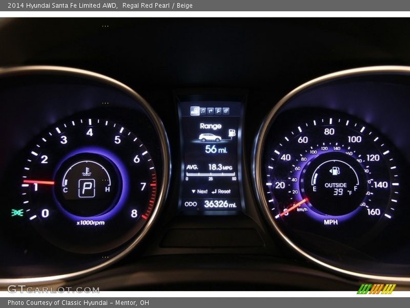 Regal Red Pearl / Beige 2014 Hyundai Santa Fe Limited AWD