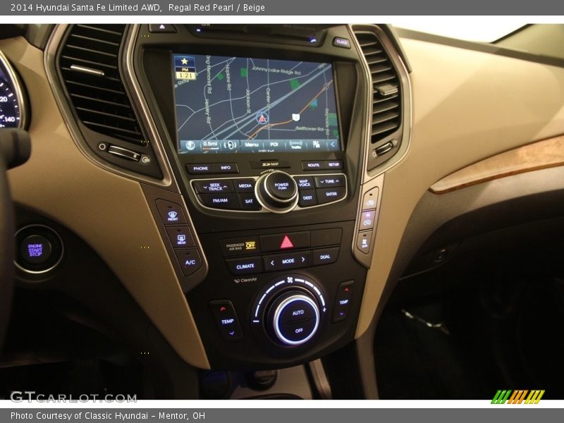 Regal Red Pearl / Beige 2014 Hyundai Santa Fe Limited AWD