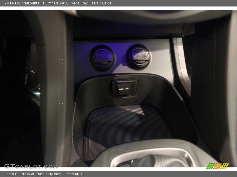 Regal Red Pearl / Beige 2014 Hyundai Santa Fe Limited AWD