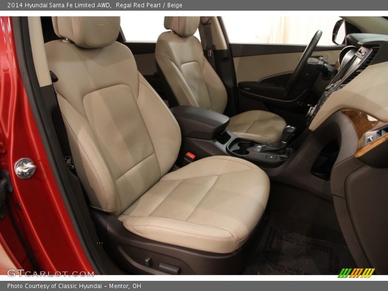 Regal Red Pearl / Beige 2014 Hyundai Santa Fe Limited AWD