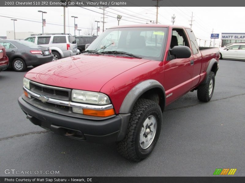 Victory Red / Graphite 2003 Chevrolet S10 ZR2 Extended Cab 4x4