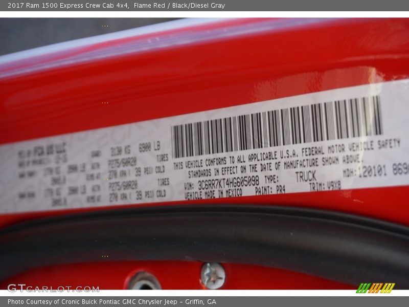 Flame Red / Black/Diesel Gray 2017 Ram 1500 Express Crew Cab 4x4