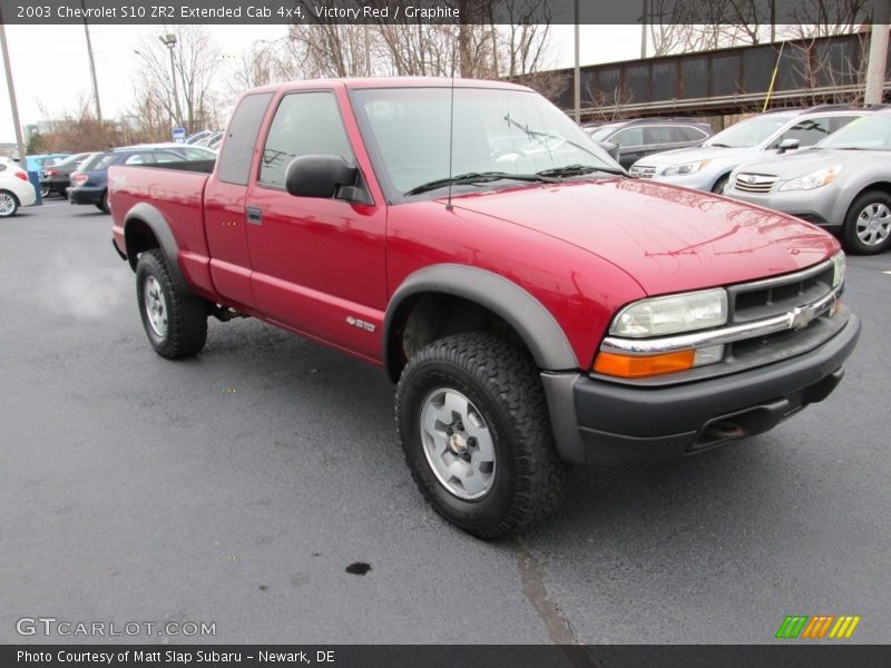 Victory Red / Graphite 2003 Chevrolet S10 ZR2 Extended Cab 4x4