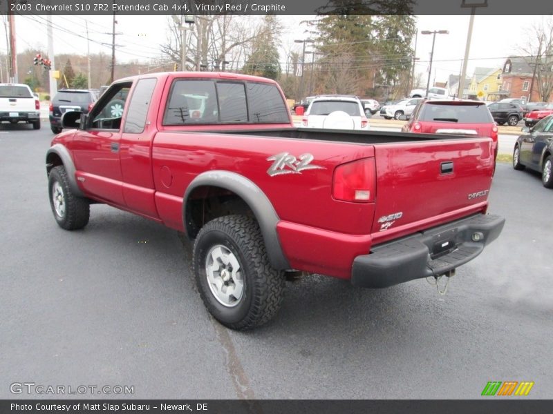 Victory Red / Graphite 2003 Chevrolet S10 ZR2 Extended Cab 4x4