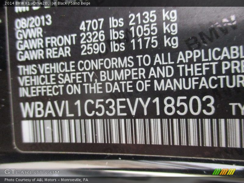 Jet Black / Sand Beige 2014 BMW X1 xDrive28i