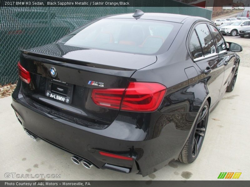 Black Sapphire Metallic / Sakhir Orange/Black 2017 BMW M3 Sedan