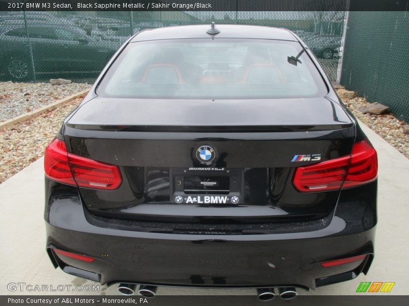 Black Sapphire Metallic / Sakhir Orange/Black 2017 BMW M3 Sedan