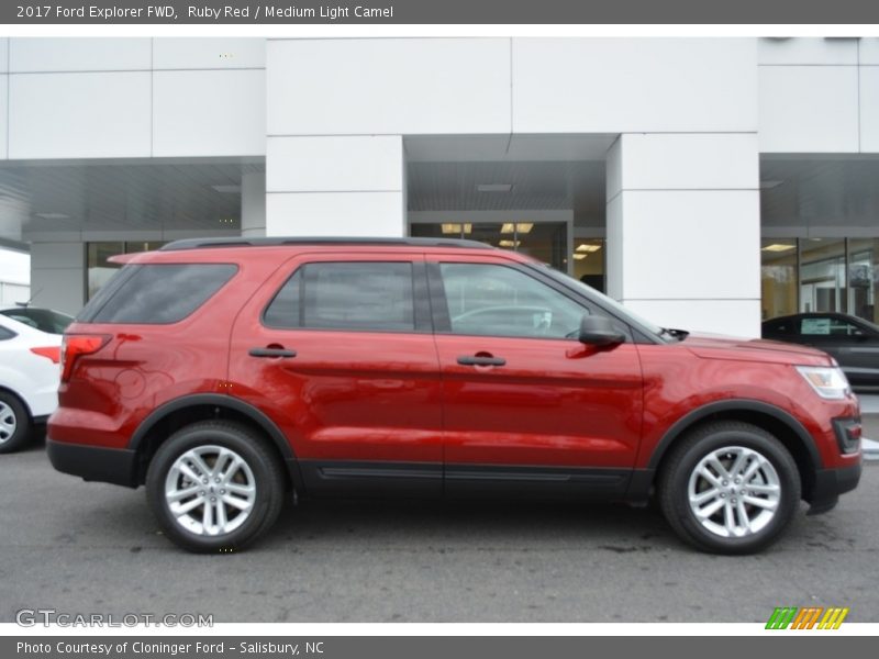 Ruby Red / Medium Light Camel 2017 Ford Explorer FWD