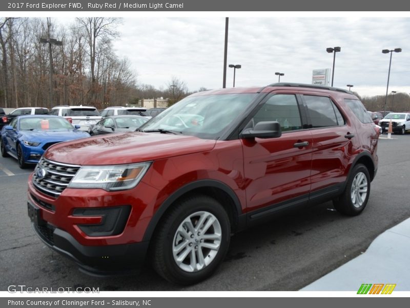 Ruby Red / Medium Light Camel 2017 Ford Explorer FWD