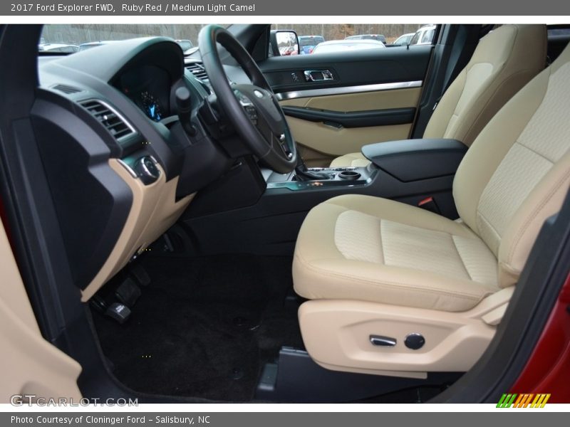 Ruby Red / Medium Light Camel 2017 Ford Explorer FWD
