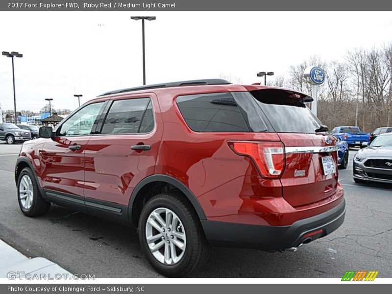 Ruby Red / Medium Light Camel 2017 Ford Explorer FWD