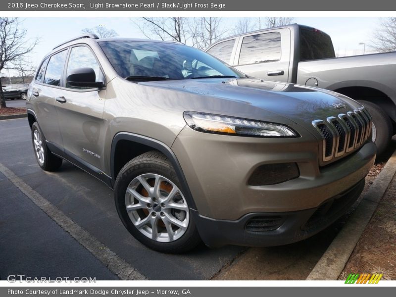 Light Brownstone Pearl / Black/Light Frost Beige 2016 Jeep Cherokee Sport