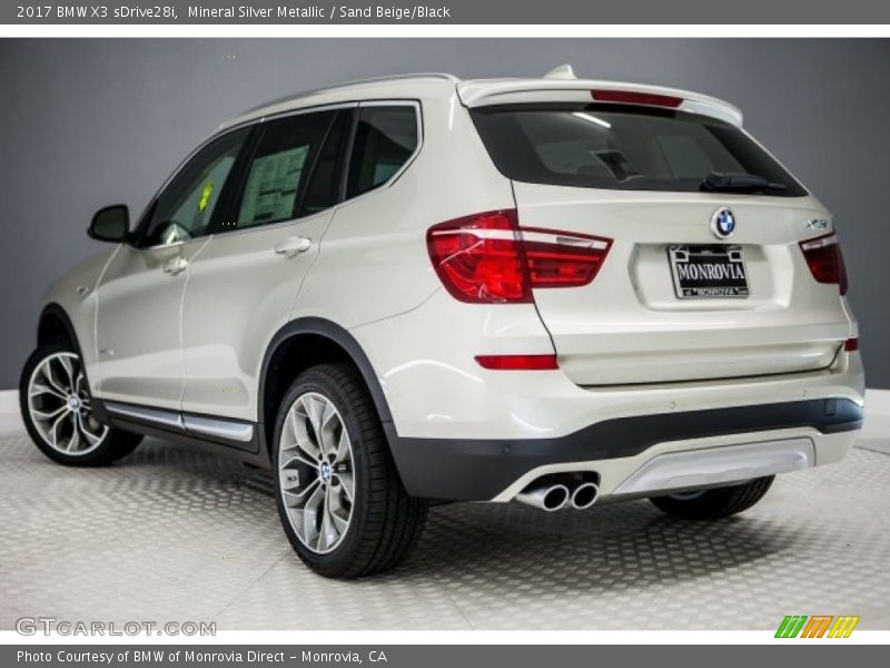 Mineral Silver Metallic / Sand Beige/Black 2017 BMW X3 sDrive28i