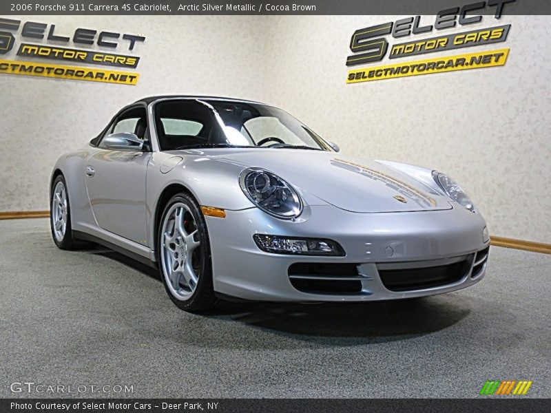 Arctic Silver Metallic / Cocoa Brown 2006 Porsche 911 Carrera 4S Cabriolet