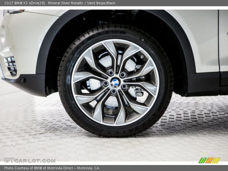 Mineral Silver Metallic / Sand Beige/Black 2017 BMW X3 sDrive28i