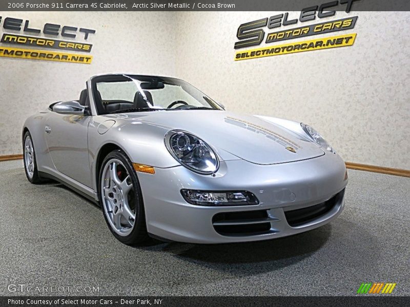 Arctic Silver Metallic / Cocoa Brown 2006 Porsche 911 Carrera 4S Cabriolet