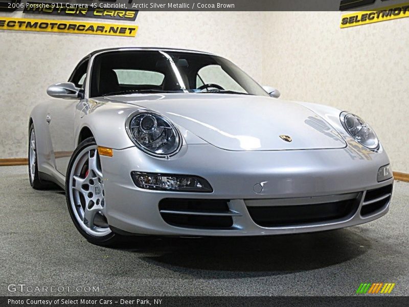 Arctic Silver Metallic / Cocoa Brown 2006 Porsche 911 Carrera 4S Cabriolet
