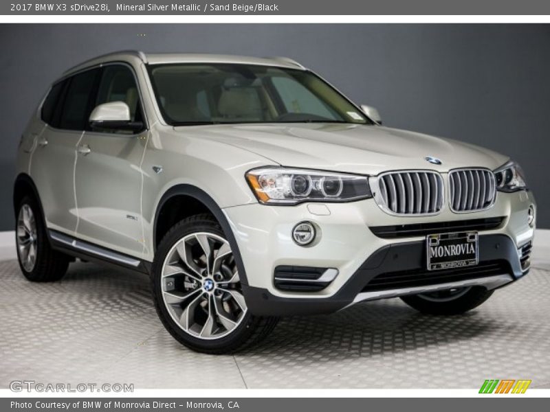 Mineral Silver Metallic / Sand Beige/Black 2017 BMW X3 sDrive28i