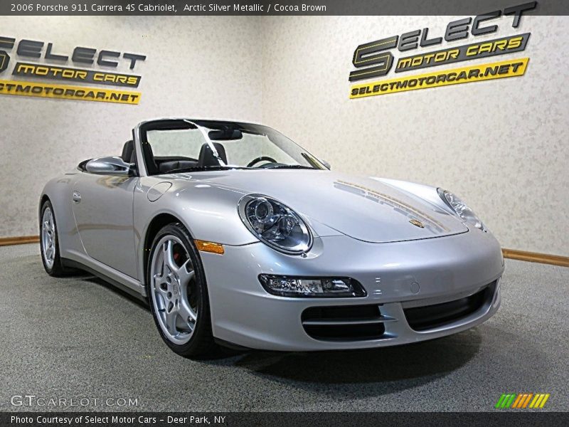 Arctic Silver Metallic / Cocoa Brown 2006 Porsche 911 Carrera 4S Cabriolet