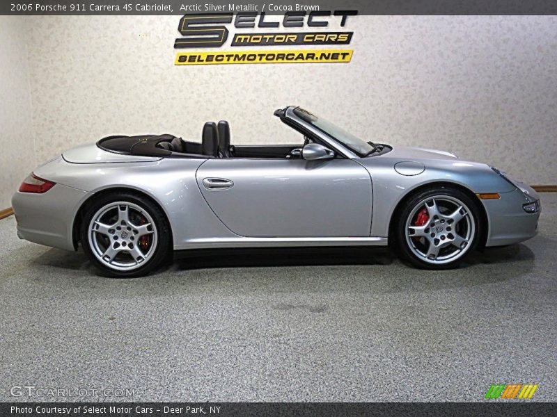 Arctic Silver Metallic / Cocoa Brown 2006 Porsche 911 Carrera 4S Cabriolet