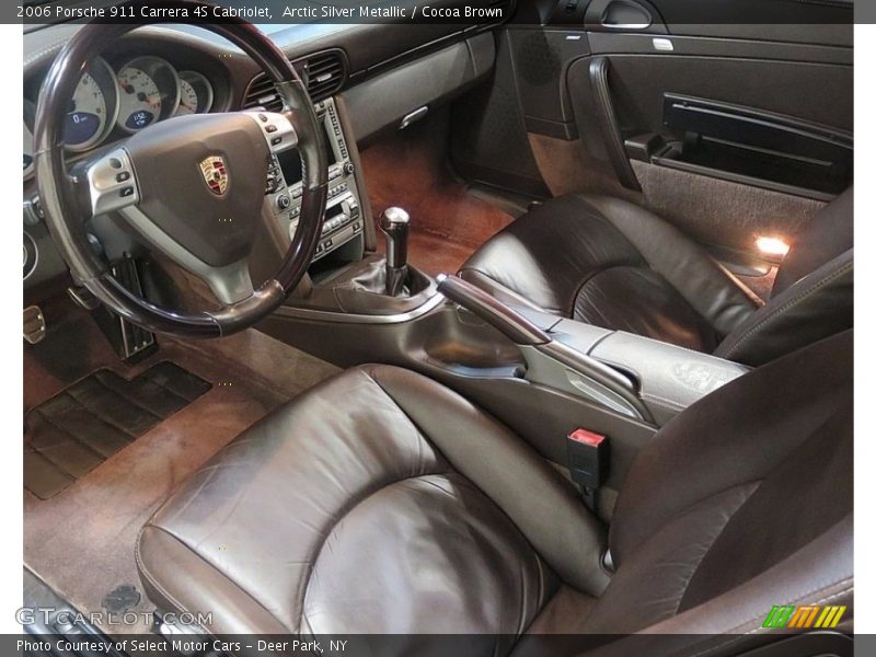 Arctic Silver Metallic / Cocoa Brown 2006 Porsche 911 Carrera 4S Cabriolet