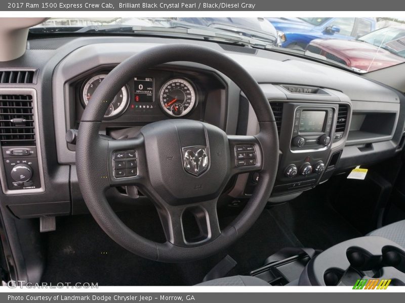 Brilliant Black Crystal Pearl / Black/Diesel Gray 2017 Ram 1500 Express Crew Cab