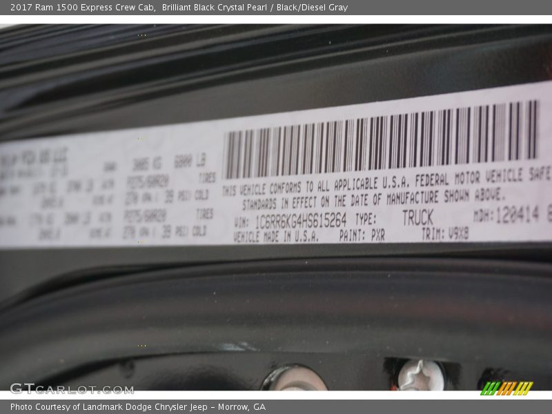 Brilliant Black Crystal Pearl / Black/Diesel Gray 2017 Ram 1500 Express Crew Cab