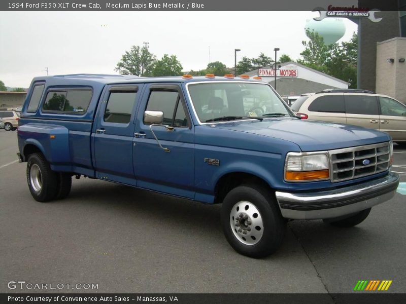 Medium Lapis Blue Metallic / Blue 1994 Ford F350 XLT Crew Cab