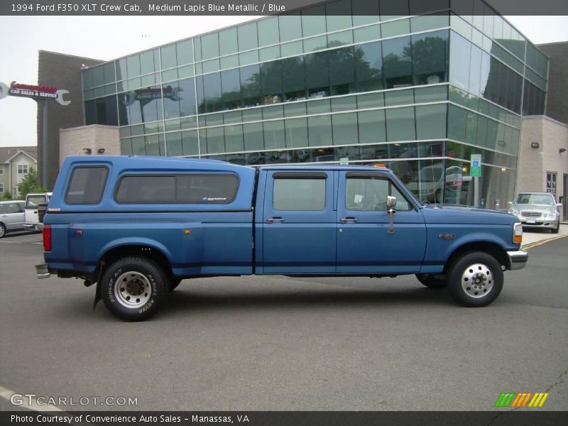 Medium Lapis Blue Metallic / Blue 1994 Ford F350 XLT Crew Cab