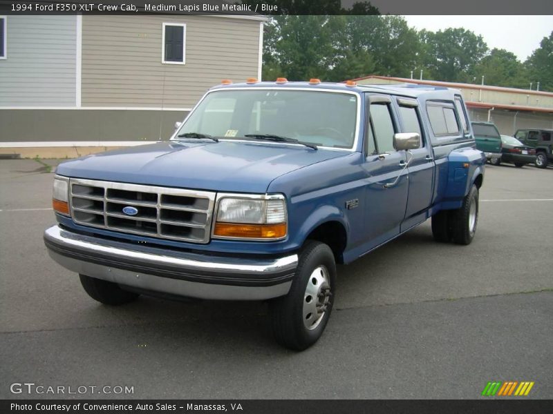 Medium Lapis Blue Metallic / Blue 1994 Ford F350 XLT Crew Cab