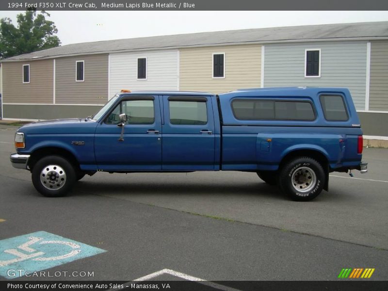 Medium Lapis Blue Metallic / Blue 1994 Ford F350 XLT Crew Cab