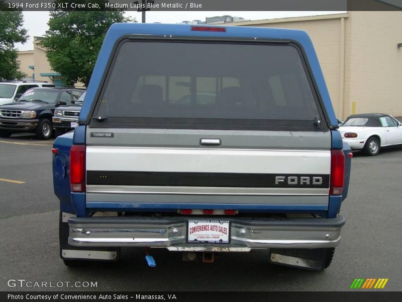 Medium Lapis Blue Metallic / Blue 1994 Ford F350 XLT Crew Cab