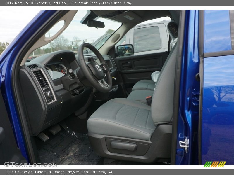 Blue Streak Pearl / Black/Diesel Gray 2017 Ram 1500 Express Quad Cab