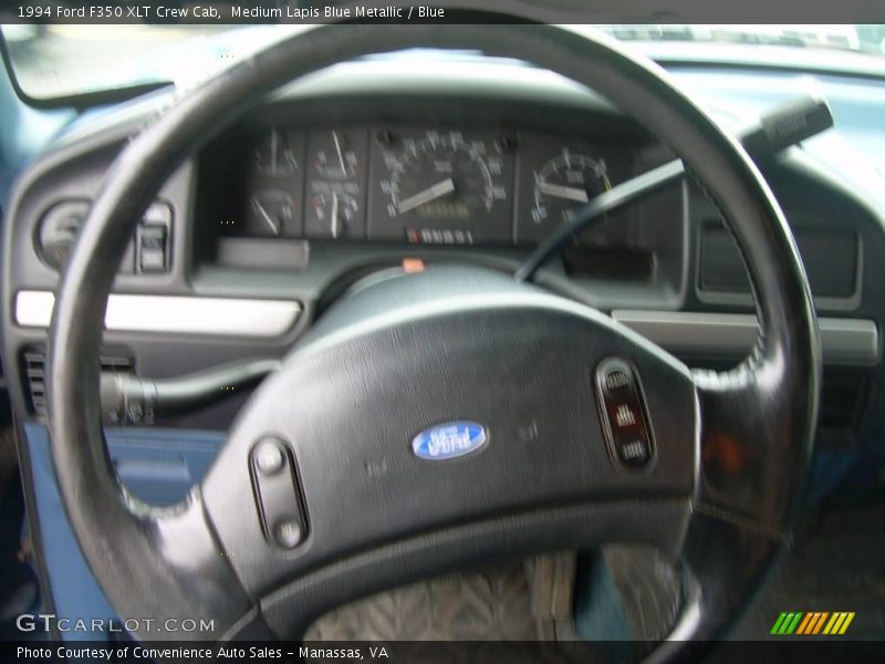 Medium Lapis Blue Metallic / Blue 1994 Ford F350 XLT Crew Cab