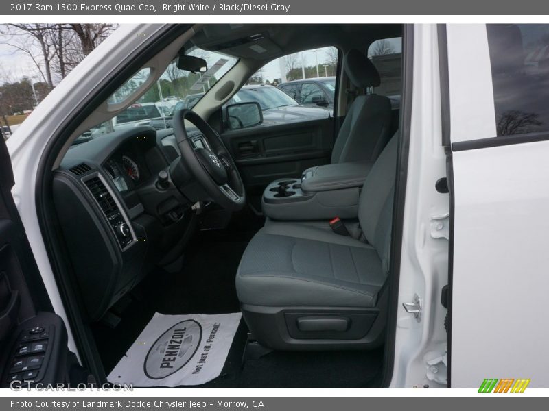 Bright White / Black/Diesel Gray 2017 Ram 1500 Express Quad Cab