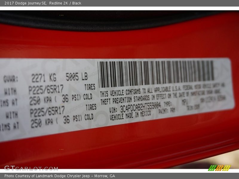 Redline 2K / Black 2017 Dodge Journey SE